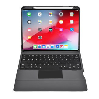 Cover2day Toetsenbord hoes geschikt voor Apple iPad 10.2 (2019/2020/2021) - Keyboard Case met RGB Verlichting en Keypad - Grijs