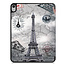 Case2go - Case for iPad Air 10.9 (2020) - Slim Tri-Fold Book Case with Apple Pencil Holder - Lightweight Smart Cover - Eiffel tower