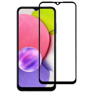 Case2go Case2go - Screenprotector compatibel met Samsung Galaxy A03 - Full Cover - Screenprotector - Gehard Glas - Zwart