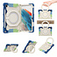 Tablet Hoes geschikt voor Samsung Galaxy Tab A8 (2021) - 10.5 Inch - Armor Case met Ring - Pencil Houder - Regenboog Blauw