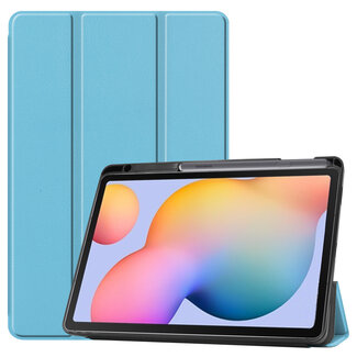 Cover2day Case2go - Hoes voor de Samsung Galaxy Tab S6 Lite (2022) - 10.4 Inch - Tri-Fold Book Case met Stylus Pen houder - Licht Blauw