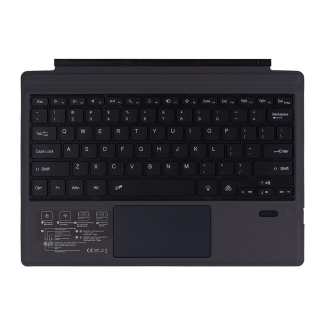 Toetsenbord geschikt voor Microsoft Surface Pro 3/4/5/6/7 - QWERTY - Bluetooth Toetsenbord Cover - Met touchpad en toetsenbord verlichting - Zwart