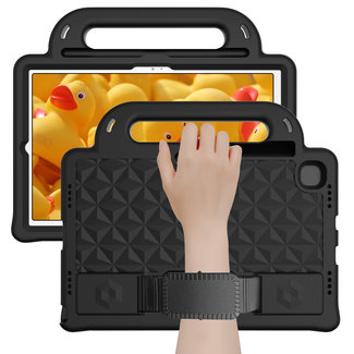 Cover2day Tablet hoes voor Lenovo Tab M10 Plus (2de generatie) - 10.3 inch (TB-X606) - Schokbestendige case met handvaten - Diamond Kids Cover met schouderriem - Zwart