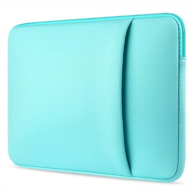 Laptop en Macbook Sleeve met extra vak voor tablet - 15.6 inch - Turquoise