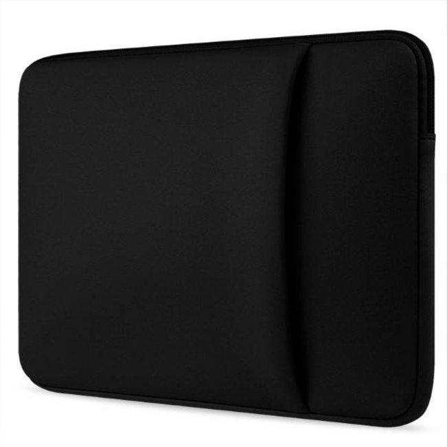 Laptop en Macbook Sleeve met extra vak voor tablet - 15.4 inch - Zwart