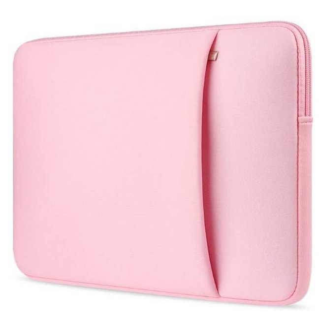Laptop en Macbook Sleeve met extra vak voor tablet - 15.6 inch - Roze