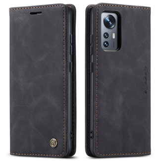 CaseMe Hoesje geschikt voor Xiaomi 12 Lite - Wallet Book Case - Magneetsluiting - Zwart