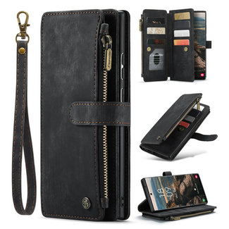 CaseMe CaseMe - Telefoonhoesje geschikt voor Samsung Galaxy S20 - Wallet Book Case met ritssluiting - Magneetsluiting - Zwart