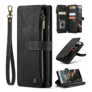 CaseMe CaseMe - Telefoonhoesje geschikt voor Samsung Galaxy S20 Ultra - Wallet Book Case met ritssluiting - Magneetsluiting - Zwart