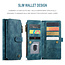 CaseMe - Telefoonhoesje geschikt voor Samsung Galaxy S20 Plus - Wallet Book Case met ritssluiting - Magneetsluiting - Blauw