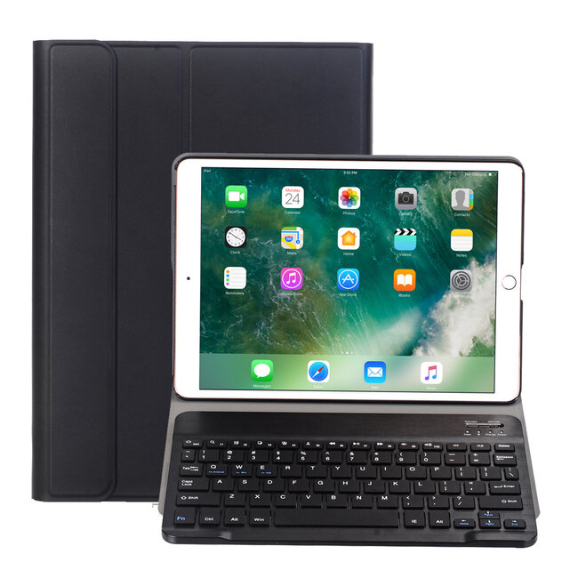 Bluetooth toetsenbord Tablet hoes voor iPad 2021 - 10.2 Inch - QWERTY layout - Magneetsluiting - Sleep/Wake-up functie - Zwart