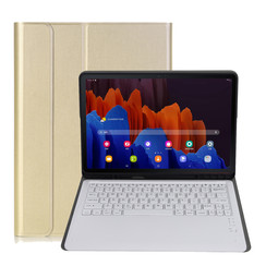 Samsung Galaxy Tab S7 FE (2021) case - Detachable Bluetooth Wireless QWERTY Keyboard Case - Keyboard Case with Touchpad- Gold