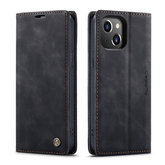 CaseMe Hoesje geschikt voor Apple iPhone 14 - Wallet Book Case - Magneetsluiting - Zwart