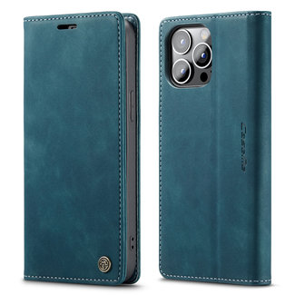 CaseMe Hoesje geschikt voor Apple iPhone 14 Pro Max - Wallet Book Case - Magneetsluiting - Blauw