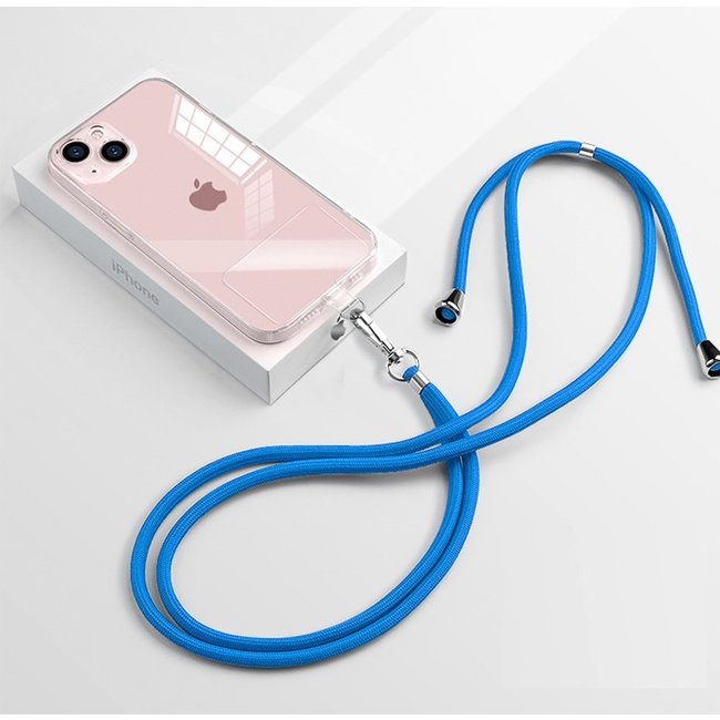 Telefoonkoord Universeel - Phone Cord - Verstelbare Telefoonketting - Afneembaar - Blauw