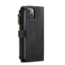 CaseMe - Telefoonhoesje geschikt voor Apple iPhone 14 - Wallet Book Case met ritssluiting - Magneetsluiting - Zwart