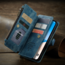 CaseMe - Telefoonhoesje geschikt voor Apple iPhone 14 - Wallet Book Case met ritssluiting - Magneetsluiting - Blauw