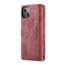 CaseMe - Telefoonhoesje geschikt voor Apple iPhone 14 - Wallet Book Case met ritssluiting - Magneetsluiting - Rood