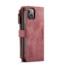 CaseMe - Telefoonhoesje geschikt voor Apple iPhone 14 - Wallet Book Case met ritssluiting - Magneetsluiting - Rood