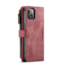 CaseMe - Telefoonhoesje geschikt voor Apple iPhone 14 Max - Wallet Book Case met ritssluiting - Magneetsluiting - Rood