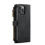 CaseMe - Telefoonhoesje geschikt voor Apple iPhone 14 Pro Max - Wallet Book Case met ritssluiting - Magneetsluiting - Zwart