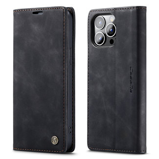 CaseMe Hoesje geschikt voor Apple iPhone 14 Pro Max - Wallet Book Case - Magneetsluiting - Zwart