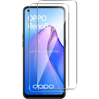 Case2go Screenprotector geschikt voor Oppo Reno8 - Tempered Glass - Gehard Glas - Transparant