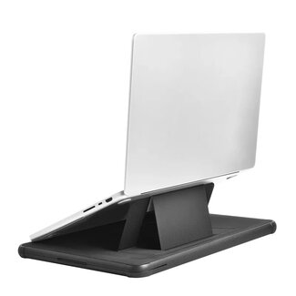 WIWU WIWU - Laptop Sleeve Stand Case - 16.2 inch - 2 in 1 standaard hoes - laptophoes - Schokbestendige hoes houder - Zwart