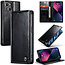 CaseMe - Telefoonhoesje geschikt voor Apple iPhone 13 - Flip Wallet Case  - Magneetsluiting - Zwart