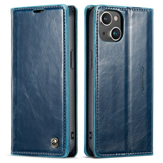 CaseMe CaseMe - Telefoonhoesje geschikt voor Apple iPhone 14 - Flip Wallet Case - Magneetsluiting - Blauw