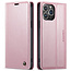 CaseMe - Telefoonhoesje geschikt voor Apple iPhone 14 Pro - Flip Wallet Case - Magneetsluiting - Roze