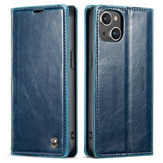 CaseMe CaseMe - Telefoonhoesje geschikt voor Apple iPhone 14 Plus - Flip Wallet Case - Magneetsluiting - Blauw