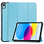 Tablet hoes geschikt voor Apple iPad 2022 -Tri-fold hoes met auto/wake functie - 10.5 inch - Licht Blauw