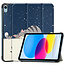 Tablet hoes geschikt voor Apple iPad 2022 -Tri-fold hoes met auto/wake functie - 10.5 inch - Sterrenhemel