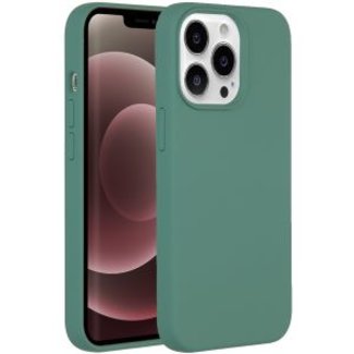 Dux Ducis Hoesje geschikt voor Apple iPhone 14 Pro Max - Devia Siliconen Case - Back Cover met Oplaadfuncties - Licht Groen