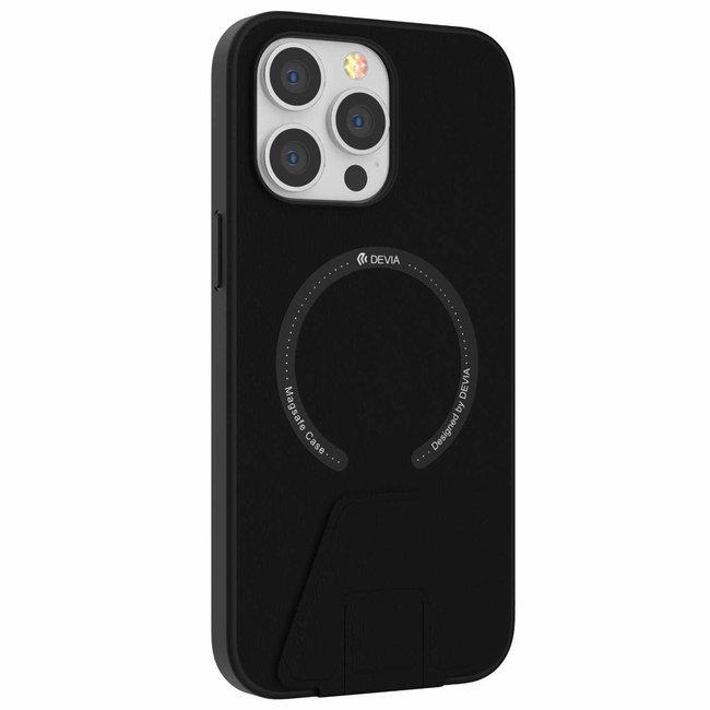 Hoesje geschikt voor Apple iPhone 14 Pro - Devia Magnetische Case - Back Cover met Standfunctie &amp;amp; Oplaadfuncties - Zwart