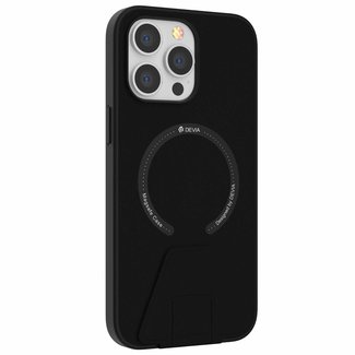 Dux Ducis Hoesje geschikt voor Apple iPhone 14 Pro Max - Devia Magnetische Case - Back Cover met Standfunctie & Oplaadfuncties - Zwart