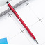 1 Stuks - Balpen en Touch Pen - 2 in 1 Stylus Pen voor smartphone en tablet - Metaal - Rood