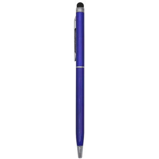 1 Stuks - Touch Pen - 2 in 1 Stylus Pen voor smartphone en tablet - Metaal - Blauw