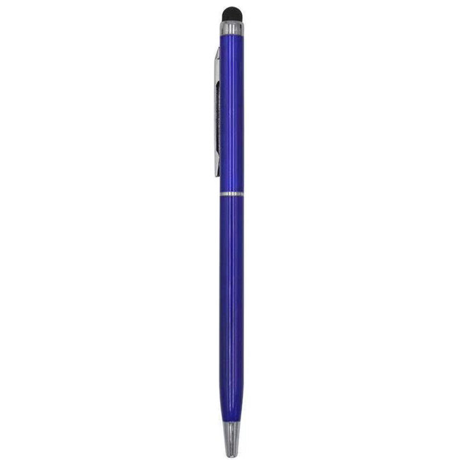 1 Stuks - Touch Pen - 2 in 1 Stylus Pen voor smartphone en tablet - Metaal - Blauw