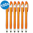 100 Stuks - Stylus Pen voor tablet en smartphone - Met Penfunctie - Touch Pen - Voorzien van clip - Oranje