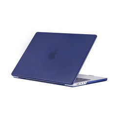 HardShell - Jacket Laptopcase geschikt voor Macbook 13.3Pro (2018&2020) - Carbon Fiber Hard Cover - Blauw