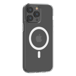 Hoesje geschikt voor Apple iPhone 14 - Devia Case met Magnetische Ring en Oplaadfunctie - Transparante Back Cover - Transparant