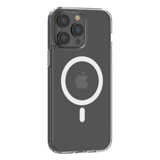 Dux Ducis Hoesje geschikt voor Apple iPhone 14 Plus - Devia Case met Magnetische Ring en Oplaadfunctie - Transparante Back Cover - Transparant