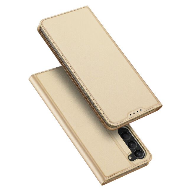 Telefoon hoesje geschikt voor Samsung Galaxy S23 5G - Dux Ducis Skin Pro  Book case - Goud