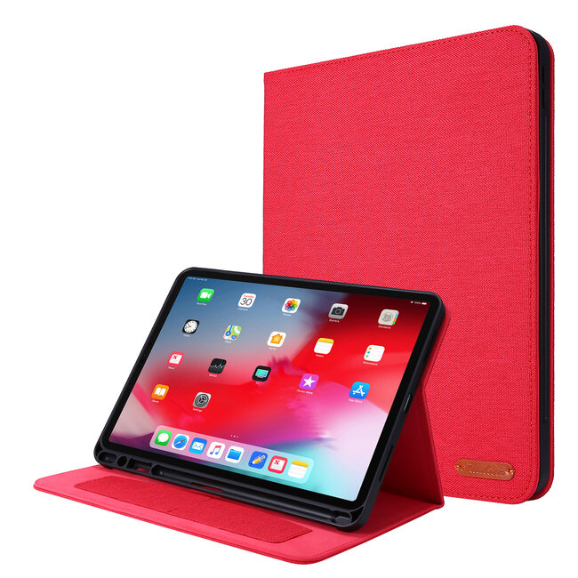Case2go - Tablet hoes geschikt voor iPad Pro 11 2022 - 11 Inch - Book Case met Soft TPU houder - Rood