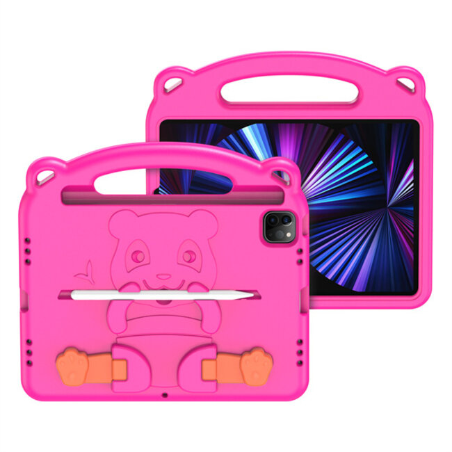 Dux Ducis - Tablet hoes geschikt voor iPad Air 10.9 2022 - Schokbestendige case met handvat en standaard - Panda Series - Magenta