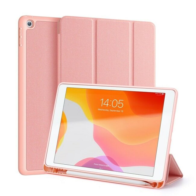 iPad 10.2 inch (2019) case - Dux Ducis Domo Book Case met Stylus pen houder - Pink