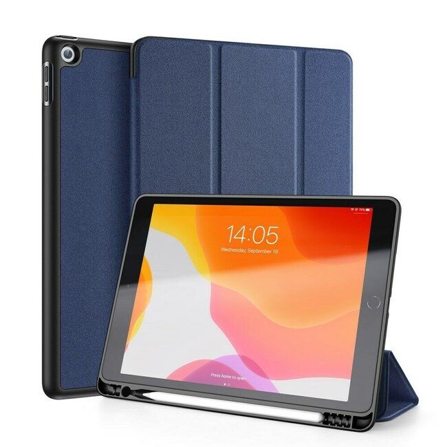 Dux Ducis - Case for Apple iPad 10.2 inch 2020 - Domo Book Case - Tri-fold Cover with Pencil Holder - Blue
