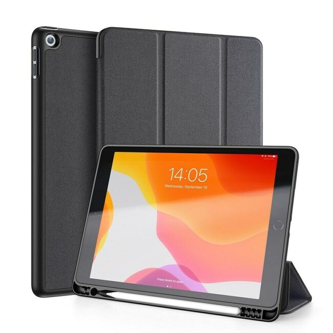 Dux Ducis - Case for Apple iPad 10.2 inch 2020 - Domo Book Case - Tri-fold Cover with Pencil Holder - Black
